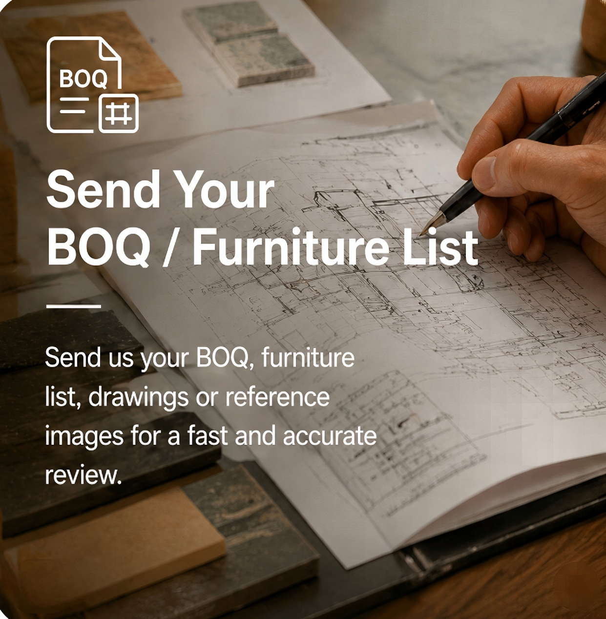 BOQ list furniture supplier 